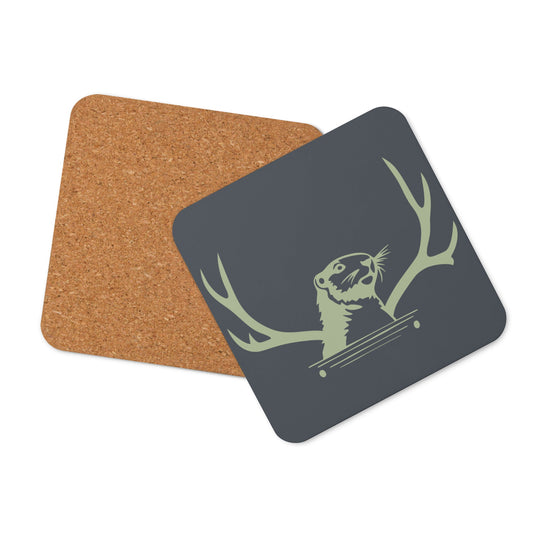 Marmot & Stag Cork Backed Coaster (Blue / Sage) – upscale wine and spirit accessory from Marmot & Stag